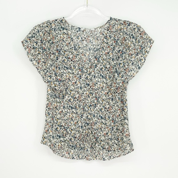 Madewell Carmelina Flutter-Sleeve Top in Blossoming Vines, Size P0 - Picture 5 of 11